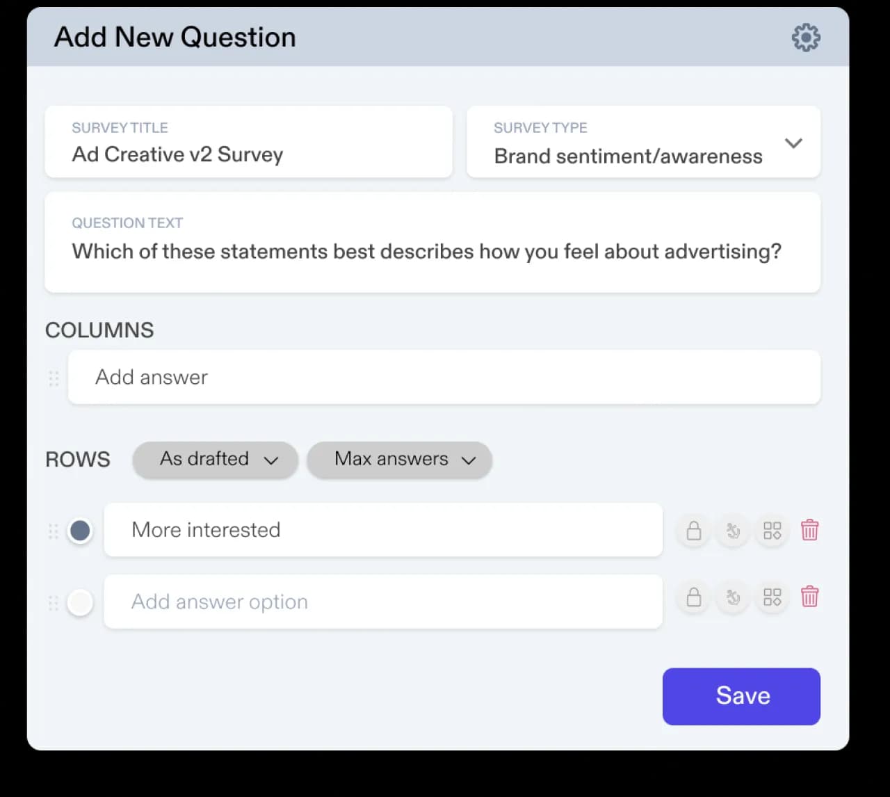 Survey customization interface
